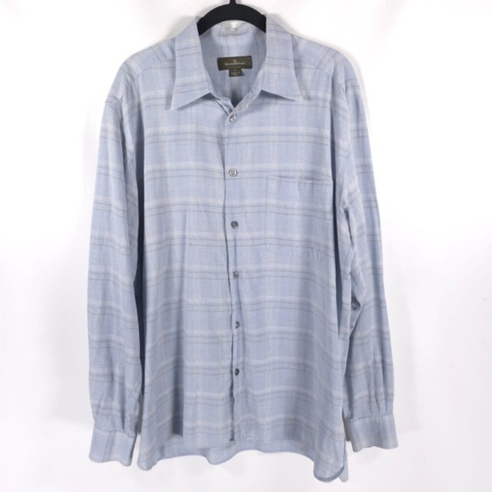 Ermenegildo Zegna Men’s Shirt Plaid Soft MADE IN ITALY 🇮🇹 Size LARGE